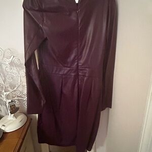 Purple Faux Leather Dress